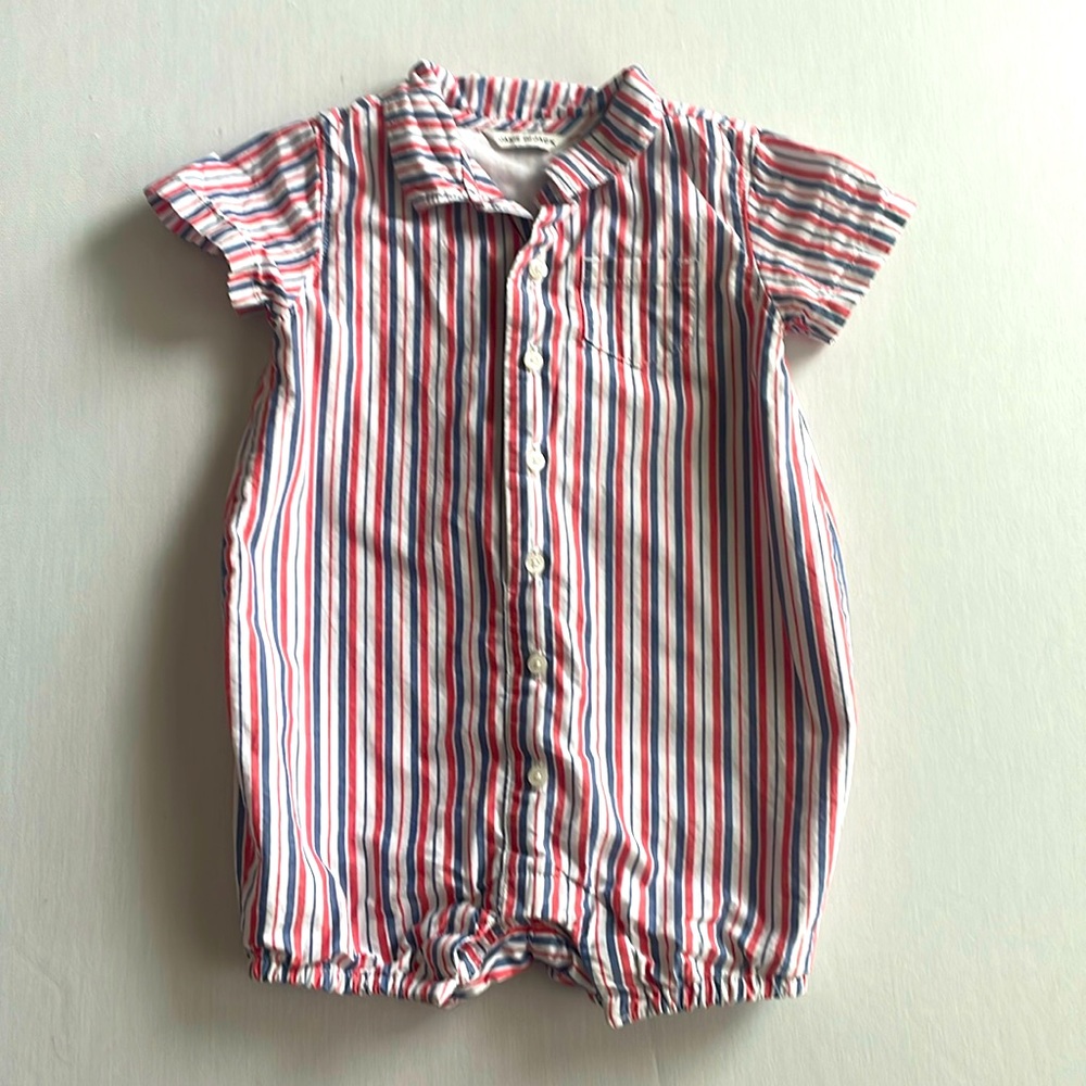 Janie and Jack boys button up one piece size 12-18 months…Excellent Condition!